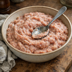 Afhentning hos K�lebilen - Fra Slagteren: R�rt Frikadellefars 2 kg.