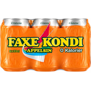 Faxe Kondi Appelsin, 0 kalorier. 6 x 33cl