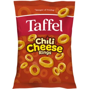 Taffel Chili Cheese Rings, 130g.