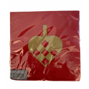 Juleserviet, rd med flettet julehjerte. Fra Danish Design. 33 x 33cm.