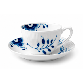 Royal Copenhagen Bl� Mega Riflet Kop og underkop, 28cl