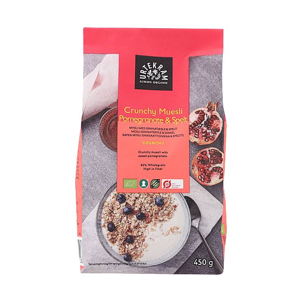 Urtekram �kologisk Crunchy granat�ble spelt mysli, 450g