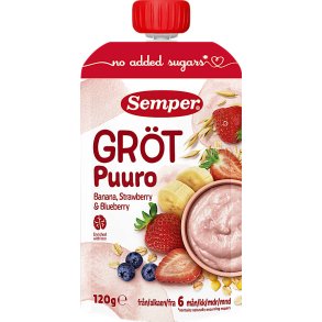Semper gr�d med jordb�r/banan, klar til at spise, fra 6. mdr.