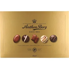 Anthon Berg guld�ske med fyldte chokolader 200g