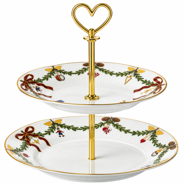 Royal Copenhagen Julestel Kageopsats, 2 lag. 23cm.