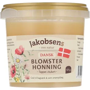 Dansk blomster honning fra Jacobsens, fast, 425 gram