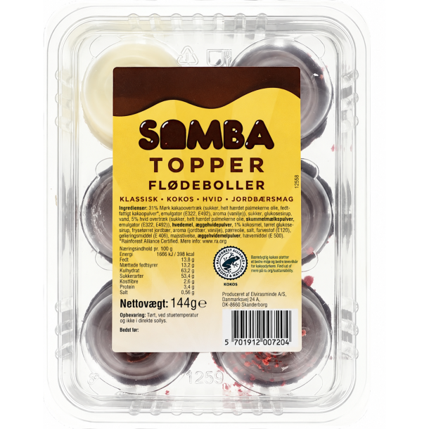 Samba Topper fl�deboller, 6 stk. 