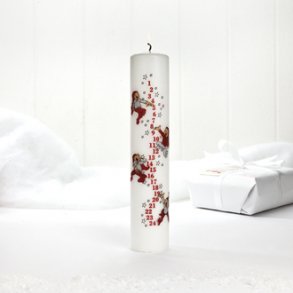 Kalenderlys med Bramming nisser. 25cm hjr.