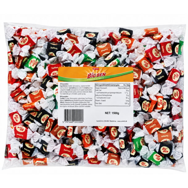 Carletti Big Ben Blandede Karameller, 1500 gram
