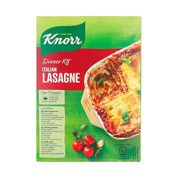 Lasagne, Knorr 3 - 4 portioner
