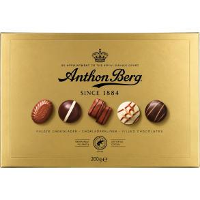 Anthon Berg guld�ske med fyldte chokolader 200g