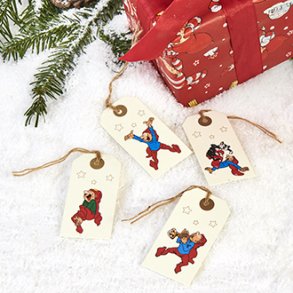 Til og fra kort. Manillamrker med Bramming nisser. 8stk.