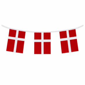 Flag guirlande med store flag, 2,5m.