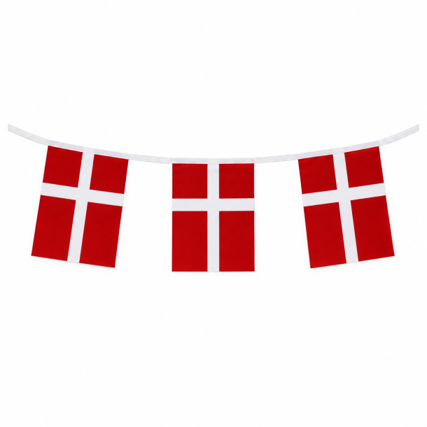 Flag guirlande med store flag, 2,5m.