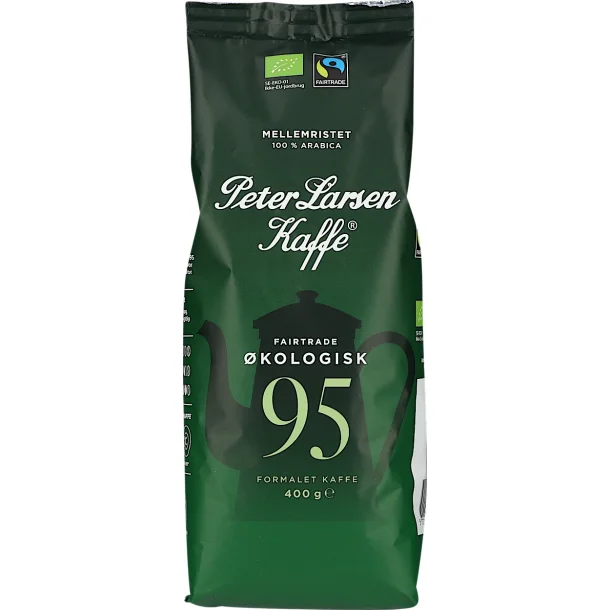 Peter Larsen formalet Kaffe nr. 95. �kologisk og fairtrade. 400g