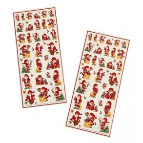 Klistermrker med julemnd. 2 ark.