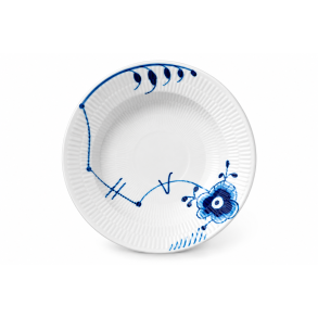 Royal Copenhagen Bl� Mega Riflet Dyb tallerken, 17cm