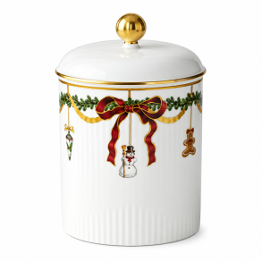 Royal Copenhagen Julestel krukke med l�g, 16cm.
