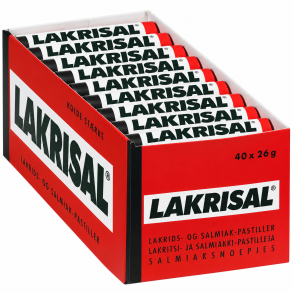 Lakrisal i kasse, 40 stk. ca. 1000 gram