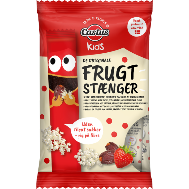 Castus Frugtst�nger (figenst�nger) med jordb�r/hyldeblomst, 5 x 20 gram