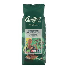 Christgau kologisk Fairtrade kaffe, hele bnner 375g