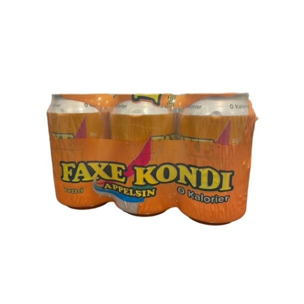 Faxe Kondi Appelsin, 0 kalorier. 6 x 33cl