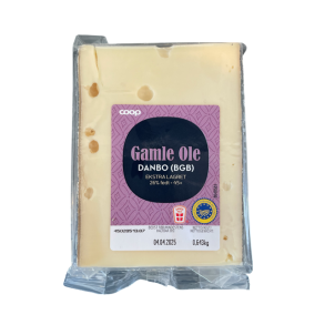 Gamle Ole ost, danbo ekstra lagret, min. 550g.