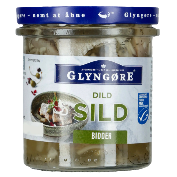 Glyngre dildsild i bidder, 350 gram