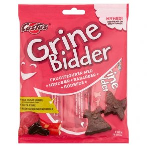 Castus Grinebidder rd, med hindbr, rabarber og rdbede. 70g