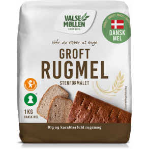 Valsemllen groft rugmel, 1kg