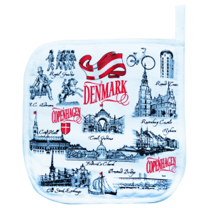 Grydelap med danske ikoner. 2 stk