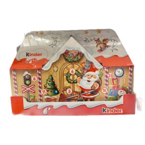 Julekalender fra Kinder. Formet som et lille hus. 