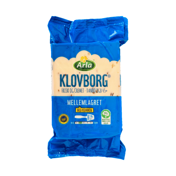 Klovborg ost, mellemlagret med kommen, ca. 550g