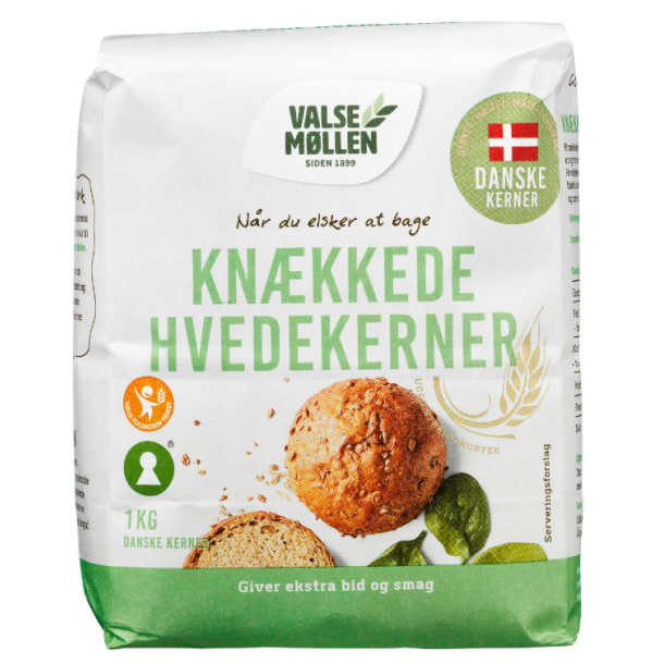 Knkkede Hvedekerner fra Valsemllen. 1kg.