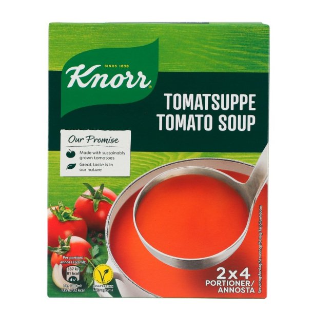 Knorr Tomatsuppe p brev. 2 x 4 portioner.