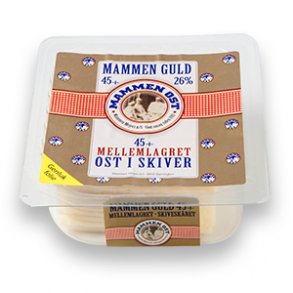 Mammen Guld mellemlagret ost i skiver, 250g