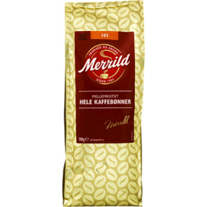 Merrild 103 hele kaffebnner, 500g