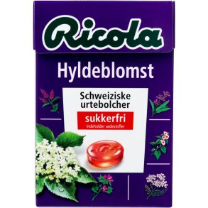 Ricola sukkerfri hyldeblomst bolcher. 50g.