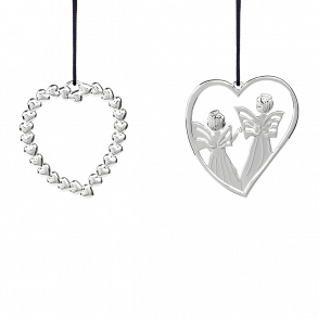Rosendahl sampak hjertekrans og hjerteengel forslvet, 6 cm.