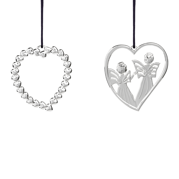 Rosendahl sampak hjertekrans og hjerteengel fors�lvet, 6 cm.