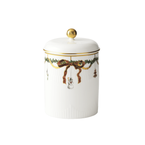 Royal Copenhagen Julestel krukke med lg, 16cm.