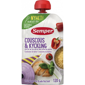 Semper Couscous og kylling. Klar til at spise. Fra 6. mdr.