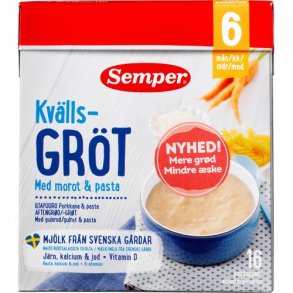 Semper Aftengrd m gulerod og pasta 480g