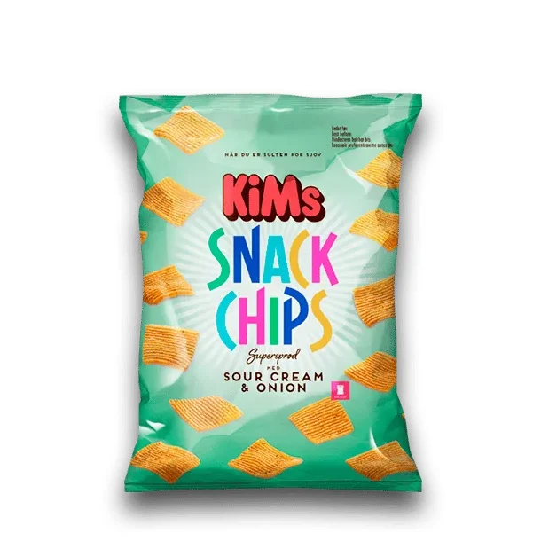 Kims Snack chips med sour cream &amp; onion, 145g