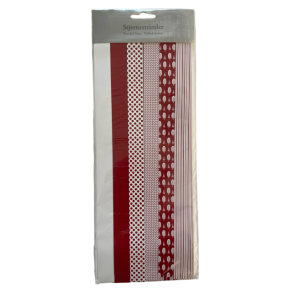 Stjernestrimler. Til 12 stjerner. 20mm. Rd/hvid - forskellige mnstre.