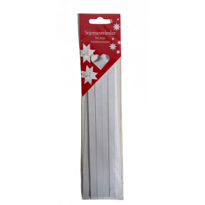 Hvide stjernestrimler 1cm.