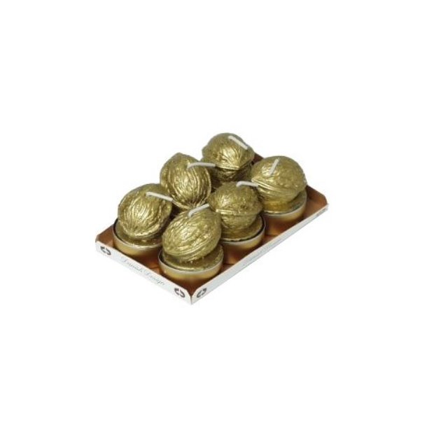 Fyrfadslys Valndder guld. 6-pak.