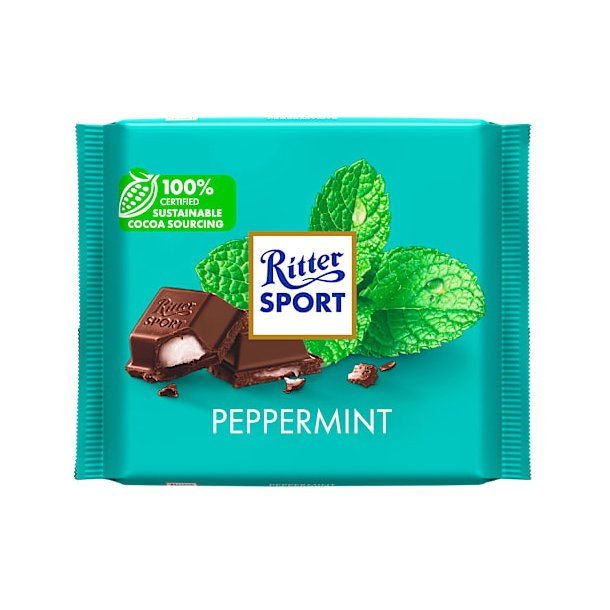 Ritter Sport med pebermynte, 100 gram