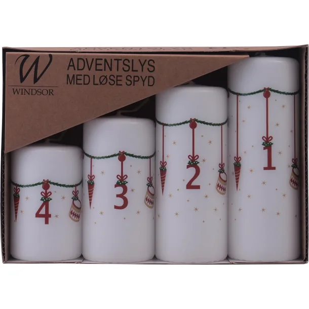 Windsor adventslys i 4 hjder 