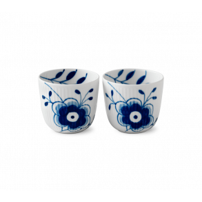 Royal Copenhagen Bl Mega Riflet Fyrfadsstage, 2 stk